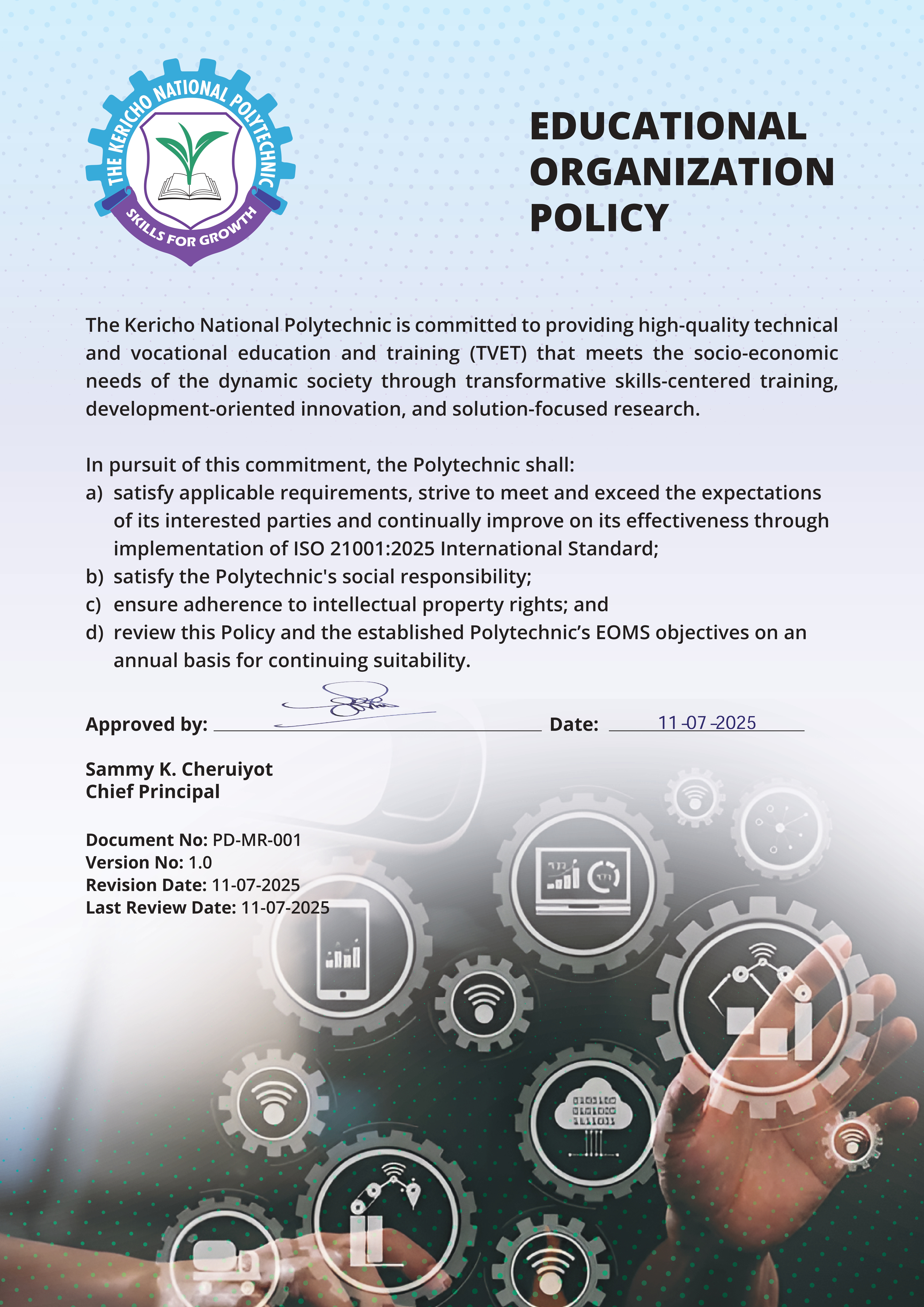 TKNP EOMS POLICY Image